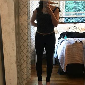 Express low rise black skinny jean